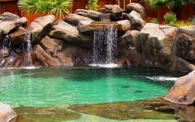 Sand pool with waterfall.  Buy Resins in Angar